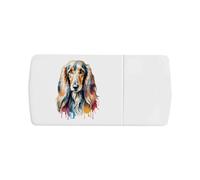 Azeeda 'Watercolour Afghan Hound' Pill Box with Splitter (PI00044159)