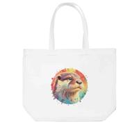 Azeeda 'Watercolour Otter Portrait' Tote Shopping Bag For Life (BG00084313)