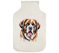 Azeeda 'Watercolour Saint Bernard' Hot Water Bottle Cover (HW00050654)
