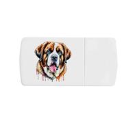 Azeeda 'Watercolour Style Saint Bernard' Pill Box with Tablet Splitter (PI00044147)