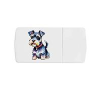 Azeeda 'Watercolour Style Schnauzer' Pill Box with Tablet Splitter (PI00044154)