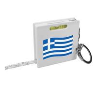 Azeeda 'Waving Greek Flag' Keyring Tape Measure/Spirit Level Tool (KM00034858)