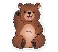 Azeeda 'Waving Grizzly Bear' White Premium Vinyl Decal Sticker - Waterproof, Durable & Easy to Apply - Ideal for Car Bumpers, Windows, Bins and More - Medium (100mm) (DW00133697)