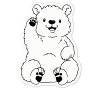 Azeeda 'Waving Grizzly Bear' White Premium Vinyl Decal Sticker - Waterproof, Durable & Easy to Apply - Ideal for Car Bumpers, Windows, Bins and More - Medium (100mm) (DW00133693)