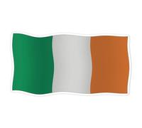 Azeeda 'Waving Irish Flag' White Premium Vinyl Decal Sticker - Waterproof, Durable & Easy to Apply - Ideal for Car Bumpers, Windows, Bins and More - Large (210mm) (DW00080870)