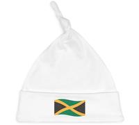 Azeeda 'Waving Jamaican Flag' Baby Beanie Hat (BH00026253) White