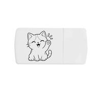 Azeeda 'Waving Kitten' Pill Box with Splitter (PI00045585)