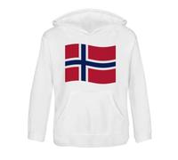 Azeeda 'Waving Norwegian Flag' Children's Hoodie/Hooded Sweater 7-8 Years (KO00105406) White