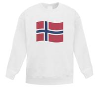 Azeeda 'Waving Norwegian Flag' Kid's Sweatshirt/Jumper (7-8 Years) (KW00148900) White