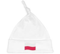 Azeeda 'Waving Polish Flag' Baby Beanie Hat (BH00026113) White