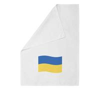 Azeeda 'Waving Ukrainian Flag' White Cotton Tea Towel/Dish Cloth (TW00034104)