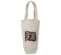Azeeda 'Waving Union Jack Flag' Cotton Wine Bottle Gift/Travel Bag (BL00036906)