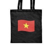 Azeeda 'Waving Vietnamese Flag' Classic Black Tote Shopper Bag (ZB00021623)
