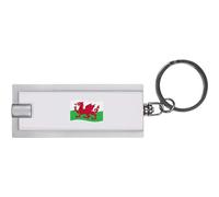 Azeeda 'Waving Welsh Flag' LED Torch Keyring - Compact Pocket Flashlight with Keychain - Handy Mini Light for Bags and Keys (KT00034360)