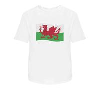 Azeeda 'Waving Welsh Flag' Unisex T-Shirt - 100% Cotton, White, L (TA00278000)