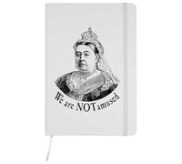 Azeeda 'We Are Not Amused' Ruled Notebook - White, A5 (NB00101353) | Hardcover Lined Journal for School, Work, Writing, Notes and Gifts