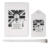 Azeeda 'We Shall Never Surrender' Passport Travel Set - White (PA00043098)