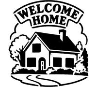 Azeeda 'Welcome Home' Reusable Stencil - Durable Decorative Template for Painting and Spraying on Walls, Tiles, Wood, Fabric & Craft Projects - XXL (A2) (WS00081546)