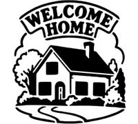 Azeeda 'Welcome Home' Reusable Stencil - Durable Decorative Template for Painting and Spraying on Walls, Tiles, Wood, Fabric & Craft Projects - M (A5) (WS00063172)