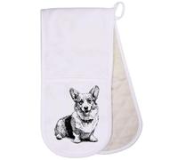 Azeeda 'Welsh Corgi Sitting' Double Oven Glove/Mitt (OG00062296)