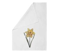 Azeeda 'Welsh Daffodil' Cotton Tea Towel - White (TW00038201)