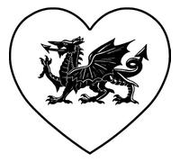 Azeeda 'Welsh Dragon Love Heart' Unmounted Rubber Stamp - A8 (RS00048036) | Craft Stamp for Scrapbooking, Card Making, Journals and Projects