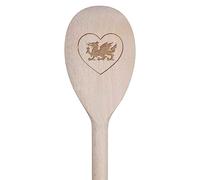 Azeeda 'Welsh Dragon Love Heart' Wooden Spoon - 30cm (SO00018787)