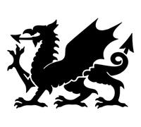 Azeeda 'Welsh Dragon' Reusable Stencil - Durable Decorative Template for Painting and Spraying on Walls, Tiles, Wood, Fabric & Craft Projects - XL (A3) (WS00075493)