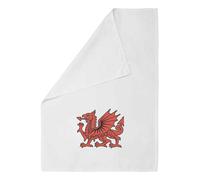 Azeeda 'Welsh Red Dragon' Cotton Tea Towel - White (TW00038003)