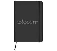 Azeeda 'Welsh 'Thanks' Diolch' Ruled Notebook - Black, A5 (NB00009171)