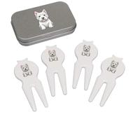 Azeeda 'West Highland White Terrier' Golf Divot Tool/Repair Fork Gift Set (GO00090762)