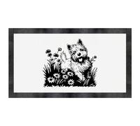 Azeeda 'Westie Dog with Flowers' Pet Feeding Mat (PM00029344)