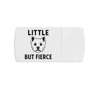 Azeeda 'Westie Little But Fierce' Pill Box with Tablet Splitter (PI00036767)