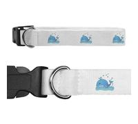 Azeeda 'Whale In The Sea' Dog Collar - White, S (PR00087779)