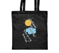 Azeeda 'Whatever The Weather You Bring Smiles' Classic Black Tote Shopper Bag (ZB00024953)