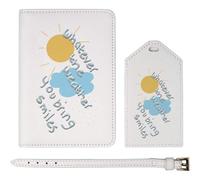 Azeeda 'Whatever The Weather You Bring Smiles' Passport Cover & Luggage Tag Travel Set (PA00033735)