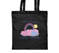Azeeda 'When It Rains' Shopping Tote Bag - Black (ZB00035969)