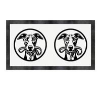 Azeeda 'Whippet Holding Leash' Pet Feeding Mat (PM00035174)