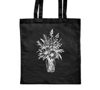 Azeeda 'Wildflower Bouquet' Classic Black Tote Shopper Bag (ZB00022745)