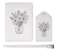 Azeeda 'Wildflower Bouquet' Passport Cover & Luggage Tag Travel Set (PA00041792)