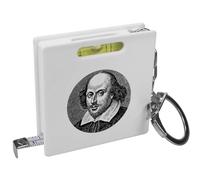 Azeeda 'William Shakespeare' Keyring Tape Measure (KM00047577) | Mini Measuring Tool / Spirit Level for DIY, Work, Bags and Keys