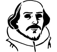 Azeeda 'William Shakespeare' Reusable Stencil - Durable Decorative Template for Painting and Spraying on Walls, Tiles, Wood, Fabric & Craft Projects - L (A4) (WS00056227)