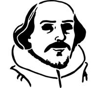 Azeeda 'William Shakespeare' Reusable Stencil - Durable Decorative Template for Painting and Spraying on Walls, Tiles, Wood, Fabric & Craft Projects - S (A6) (WS00068473)