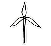 Azeeda 'Wind Turbine' Sticker - White, 10cm (DW00047846)