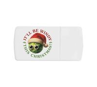 Azeeda 'Windy Christmas Brussels Sprout' Pill Box with Tablet Splitter (PI00038731)