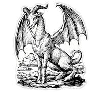 Azeeda 'Winged Goat' Clear Premium Vinyl Decal Stickers - Waterproof, Durable & Easy to Apply - for Car Bumpers, Windows, Bins & More - XXL (720mm) (DC00160737)