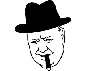 Azeeda 'Winston Churchill Head' Reusable Stencil - Durable Decorative Template for Painting and Spraying on Walls, Tiles, Wood, Fabric & Craft Projects - XL (A3) (WS00039144)