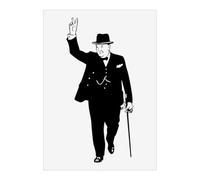 Azeeda 'Winston Churchill With Cane' Wall Art Poster Print - Unframed Artwork for Home Decor - A1 Portrait (PP00365164)