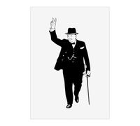 Azeeda 'Winston Churchill With Cane' Wall Art Poster Print - Unframed Artwork for Home Decor - A3 Portrait (PP00364897)