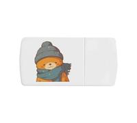 Azeeda 'Winter Teddy Bear' Pill Box with Splitter (PI00044252)